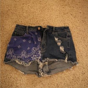 Fashion Nova paisley denim shorts